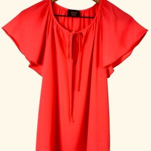 Vici Women's Red Flutter Sleeve Top
